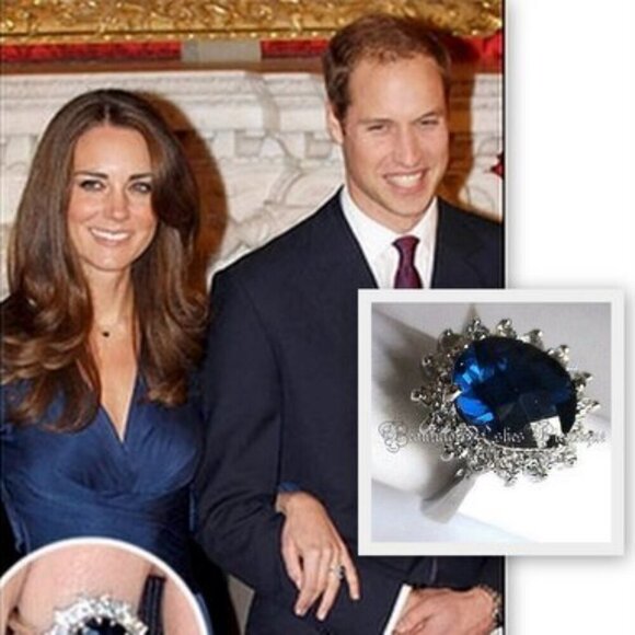 925 Sterling Silver Princess Diana Engagement Ring - Beautiful High Quality